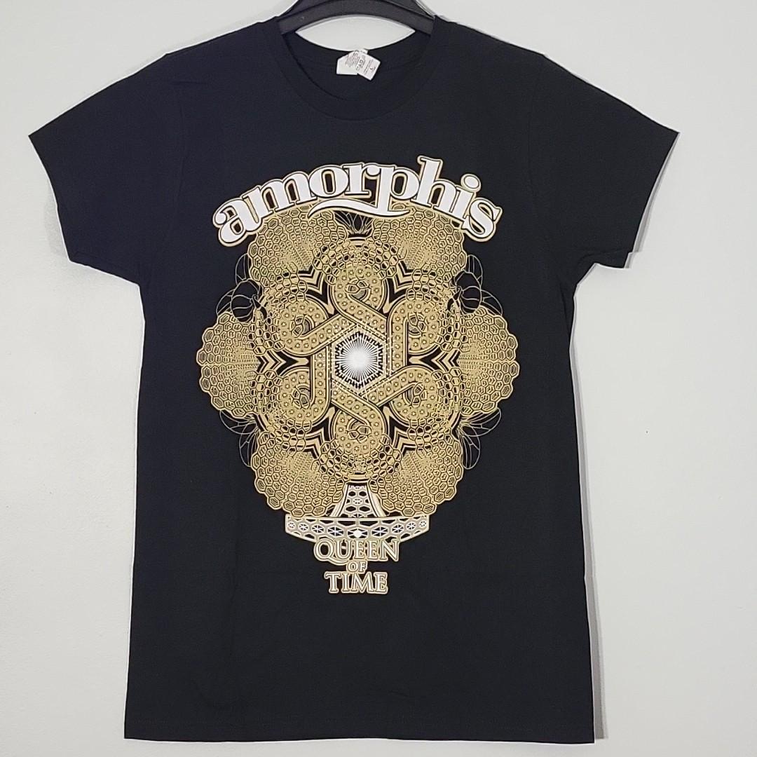 AMORPHIS Rotonde Queen Of Time Tour L LARGE Fitted Official T-Shirt Black Logo Unisex T-Shirt S