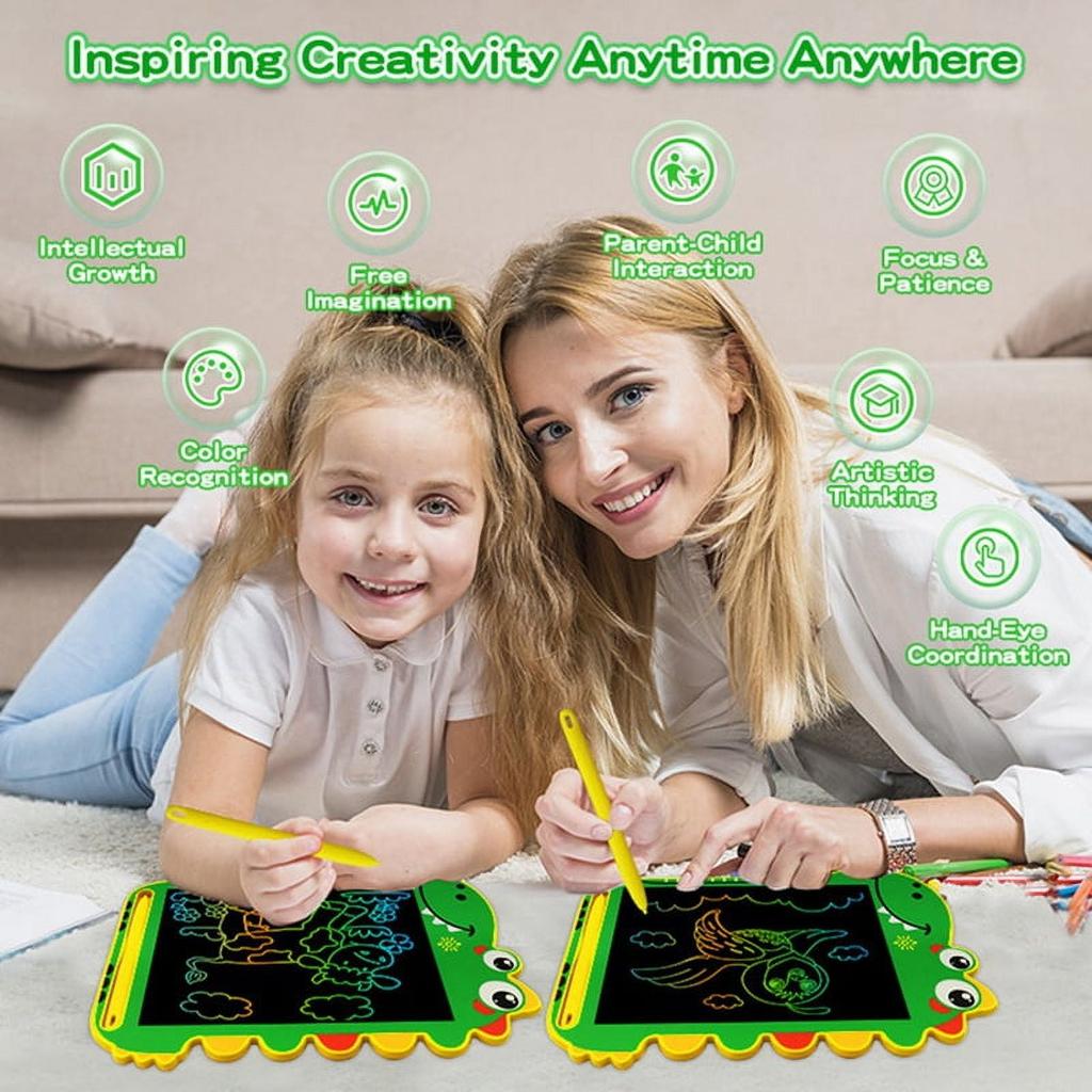 Blue cartoon dinosaur LCD writing board drawing board children's graffiti sketch handwriting blackboard drawing board ABS