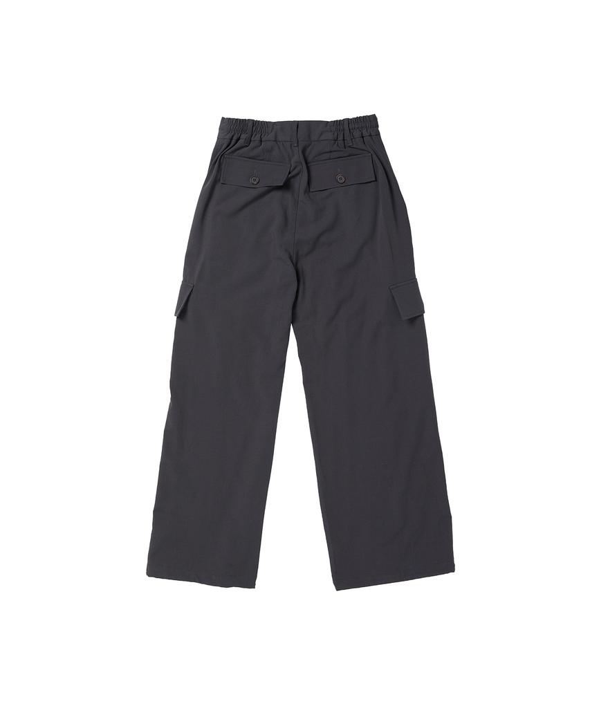 Tonilolenseu Wool Wide Cargo Pants Charcoal