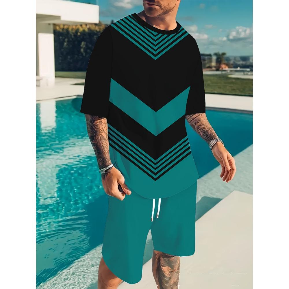 Large 3D digital printed men's summer casual suit