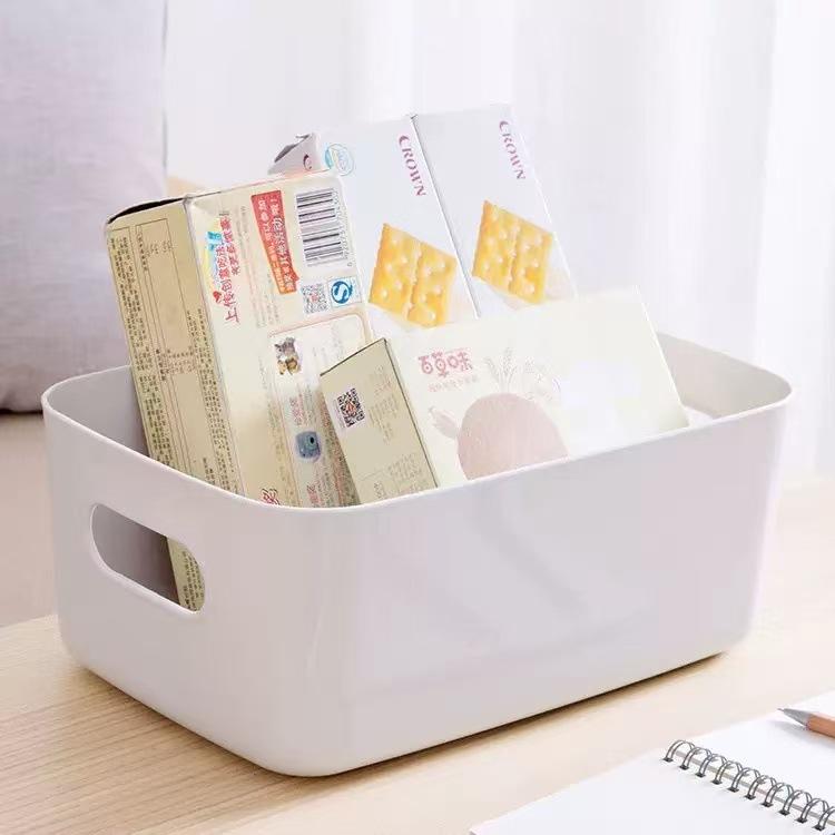10-Piece Open-Top Storage Bin Set - Handled Organizer Baskets for Cosmetics & Pantry Items - Portable Plastic Trays