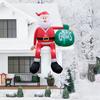 Christmas Inflatables 8FT 245cm Glowing Climbing Santa Claus with LED Outdoor Home Cafe Decoration Party Yard Xmas Decor