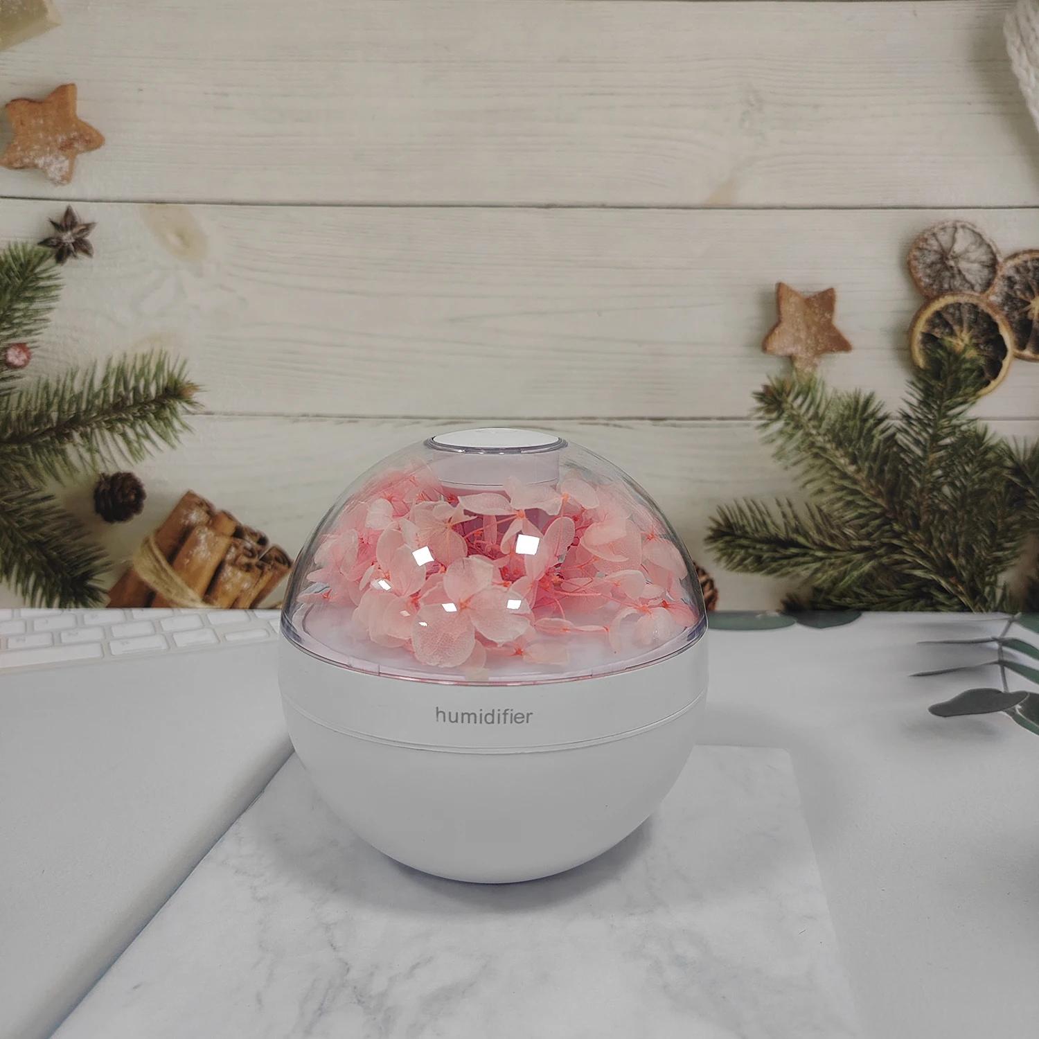 

2025 Новий USB-кабель живлення Міні-імітований квітковий зволожувач повітря Аромадифузор Розсіювач ефірних олій із теплими нічними вогнями рожевий