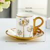 Nordyckie Złote Ceramiczne Filiżanki do Kawy z Spodkiem Vintage Kubek Biurowy Złocone Filiżanki do Popołudniowej Herbaty Zestaw Gospodarstwa Domowego Naczynia do Napojów