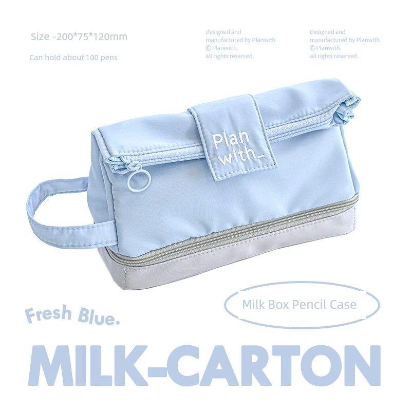 

Пенал для девочек «Planwith» с симпатичным старшеклассником [Double-layer storage] Carton (blue)