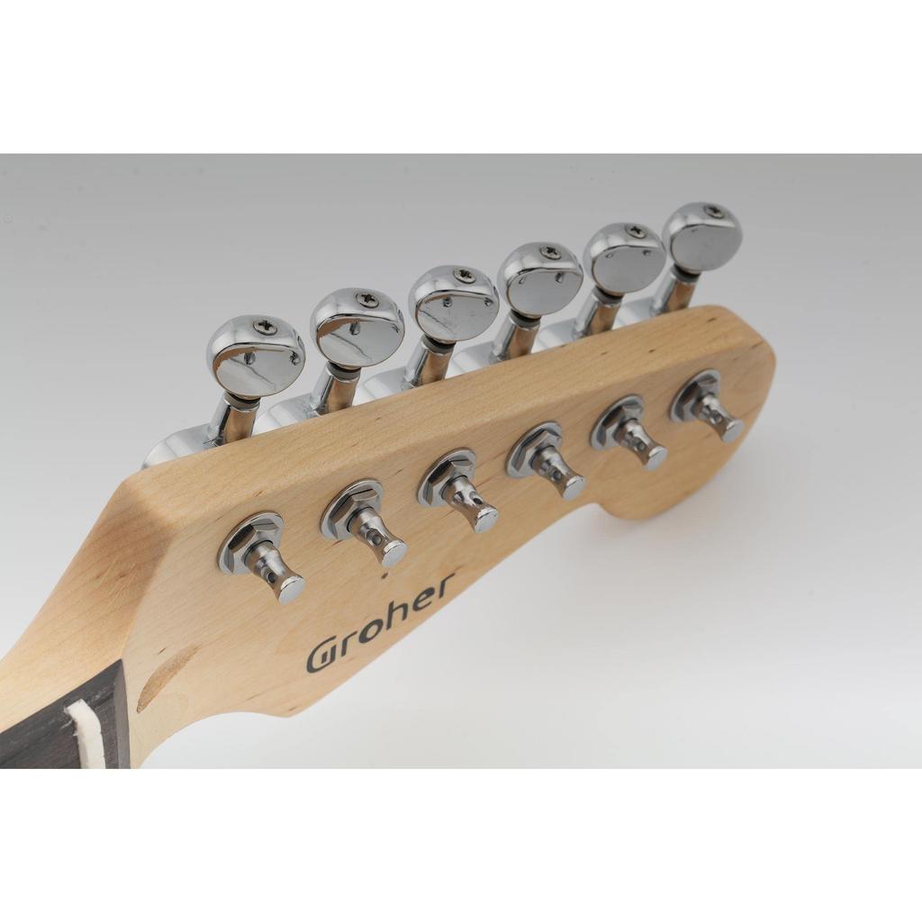 Musiclily Pro Guitar Tuners for Electric Kidney Button Chrome 6-in-line Stratocaster/Telecaster Guitars,