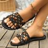 Women Slippers Round Toe Casual Flat Slippers Beach Summer New Luxury Sandals Flip Flops Fashion Walking Open Toe Slides Women