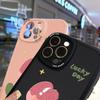 Slim Skin Feeling Cartoon Pink Flower Soft Silicone PU Leather Cover Phone Case for iPhone Samsung Huawei Honor Xiaomi Redmi OPPO Realme Vivo