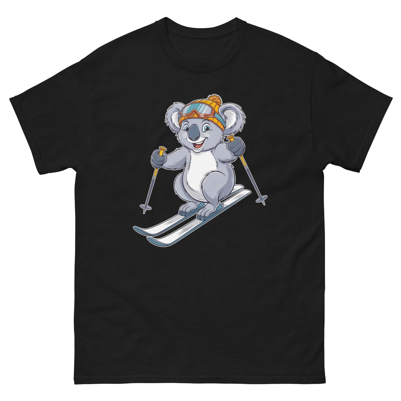

Koala Skiing Skier Fun Cartoon Ski Shirt T-Shirt S