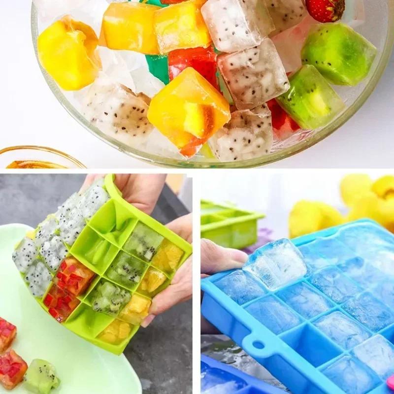 Silicone Ice Cube Tray 24 Square Molds BPA Free Flexible Easy Release for Freezer Cocktails Whiskey Home Kitchen Bar Accessories