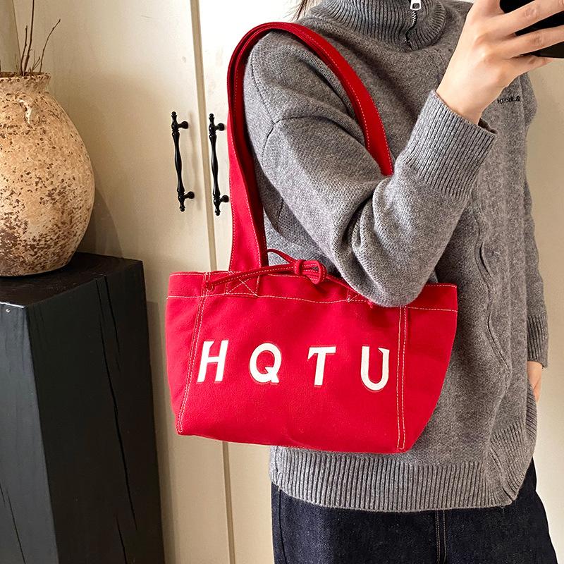 Canvas Bag Female College Students Class New Summer Versatile Large-capacity Bag Casual Tote Bag