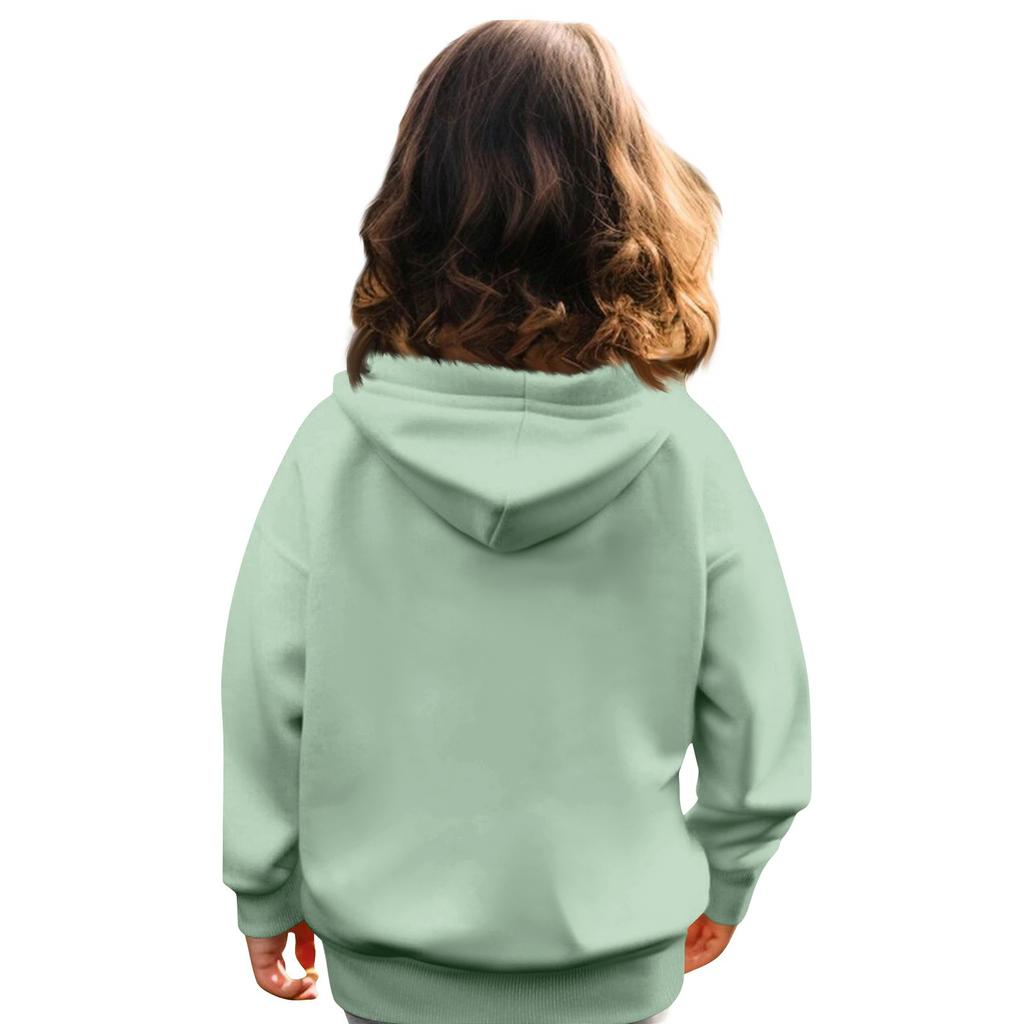 Children's Fashion Color Long Sleeved Casual Jacket Zipper Hoodie Sweatshirt Jacket