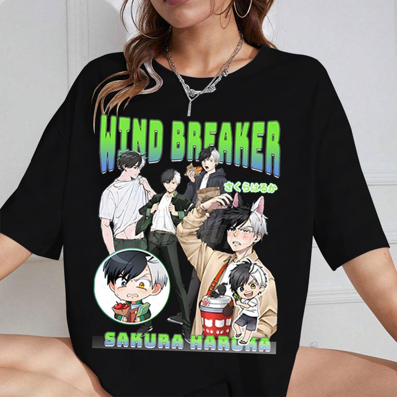 Wind Breaker Cotton Shirts Graphic Tee Anime Pattern Printed Cool TShirt Unisex New Anime Wind Breaker Cartoon Street Tshirts