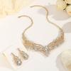 Ensemble Collier et Boucles d'Oreilles Élégant d'Inspiration Vintage, Strass, Bijoux de Mode Polyvalents pour le Quotidien et les Occasions Spéciales
