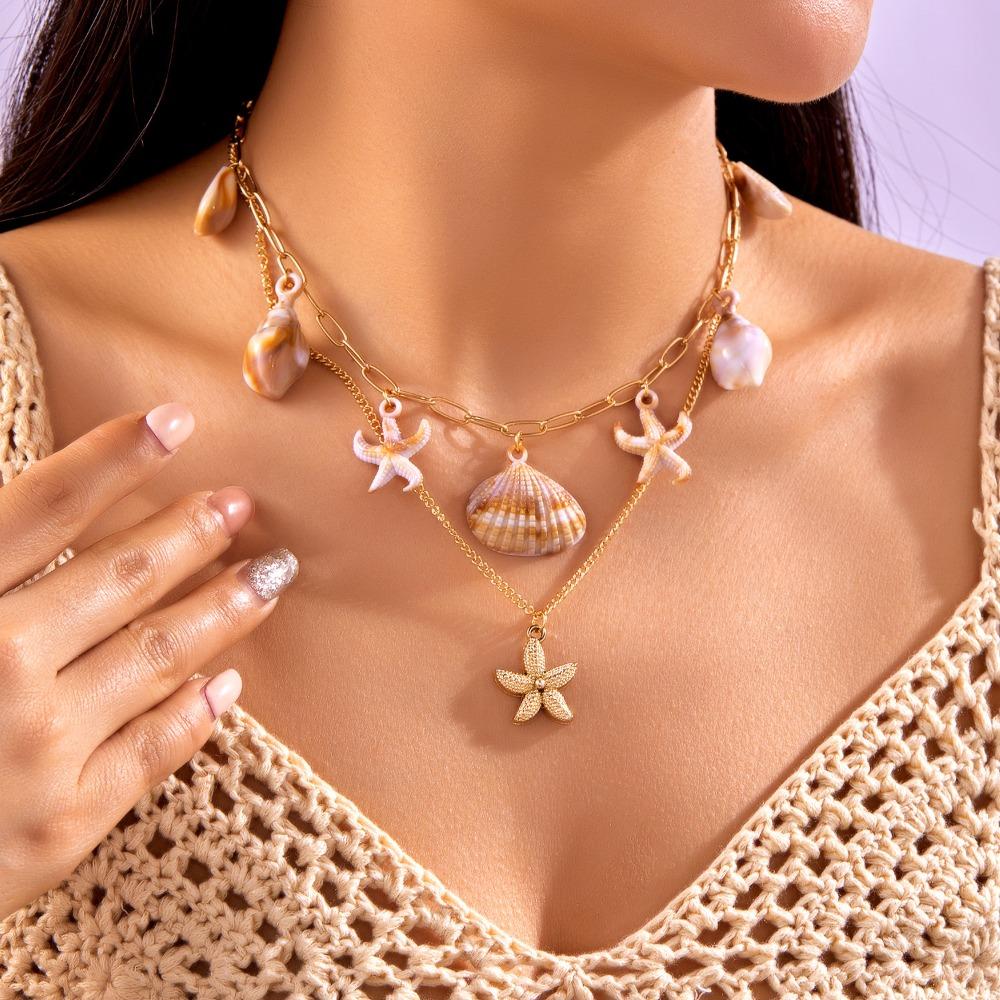 Retro Temperament Boho Choker Biżuteria Wielowarstwowy Design Koralik Perła Naszyjnik Damska Moda