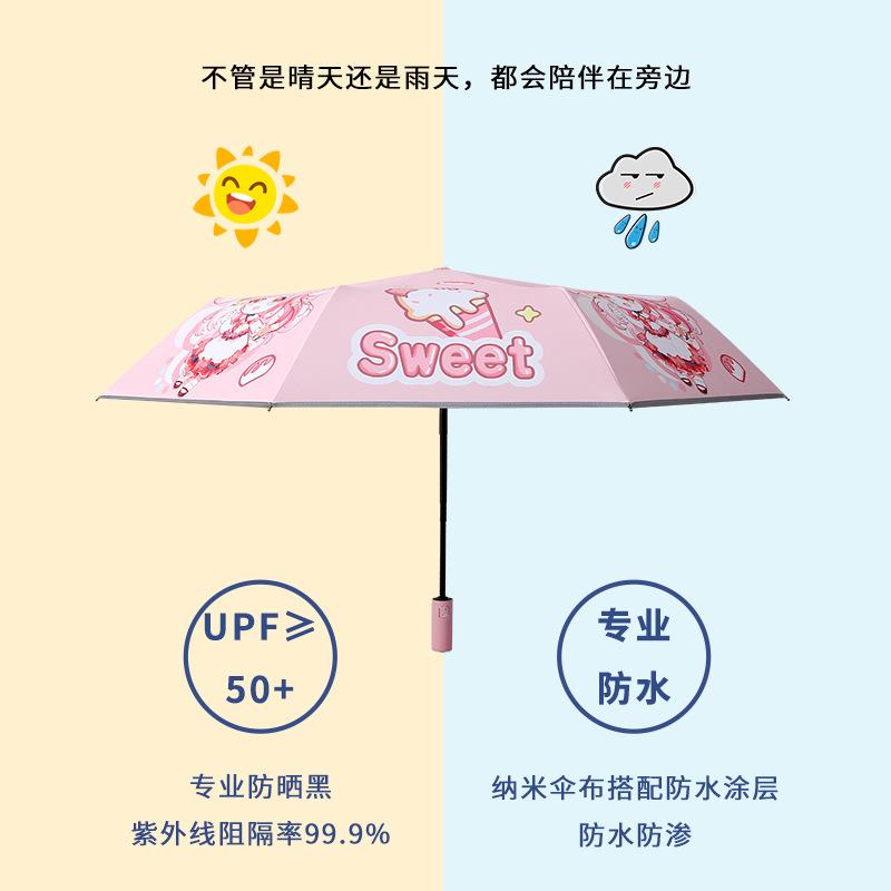 Safety anti-rebound children's umbrella Automatic sunscreen umbrella Special for primary and secondary school students to go to school Large