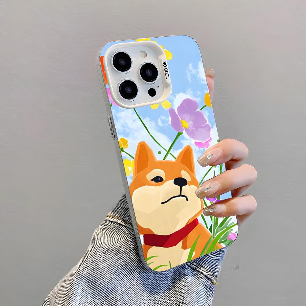 

Милый чехол для телефона с сиба-ину для IPhone 17 Pro Max 15 Pro 16 14 Plus 12 13 Mini 11 Pro Ударопрочный цветной чехол iPhone 16