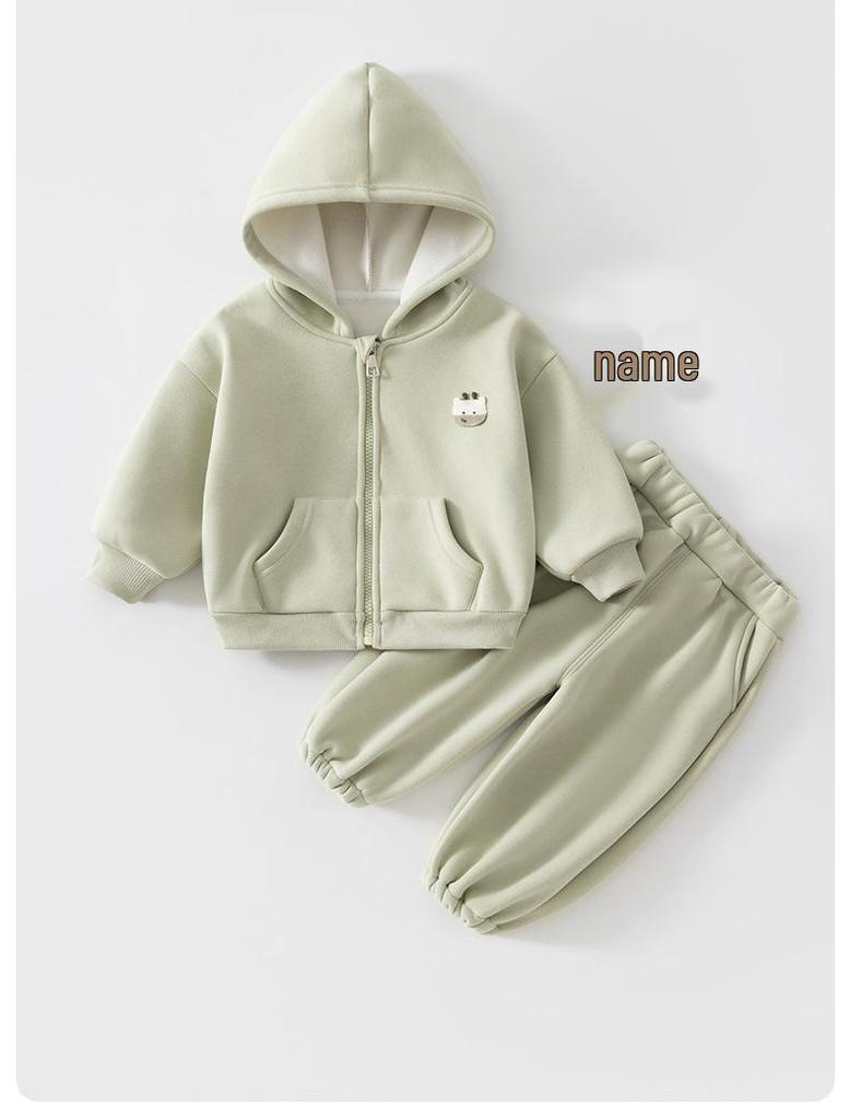 Girls & Boys Two-Piece Casual Set: Autumn/Winter Baby Clothes with Long Pants