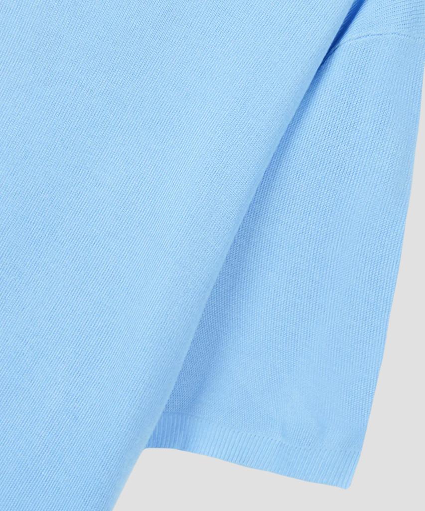 AGOD Plain Collar Half Knit [Sky Blue]