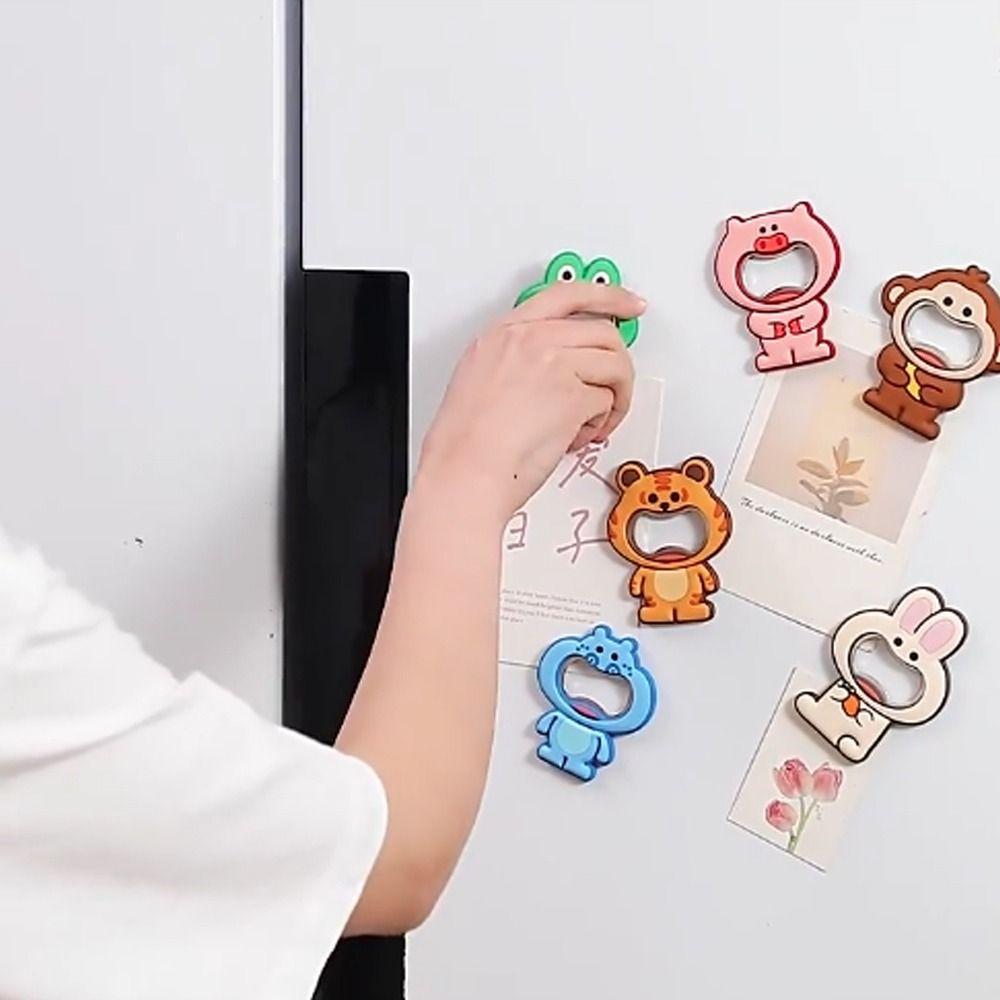 2pcs Cute Animal Refrigerator Sticker Cartoon Fridge Magnet Bottle Opener  Wedding Party Favor Gift