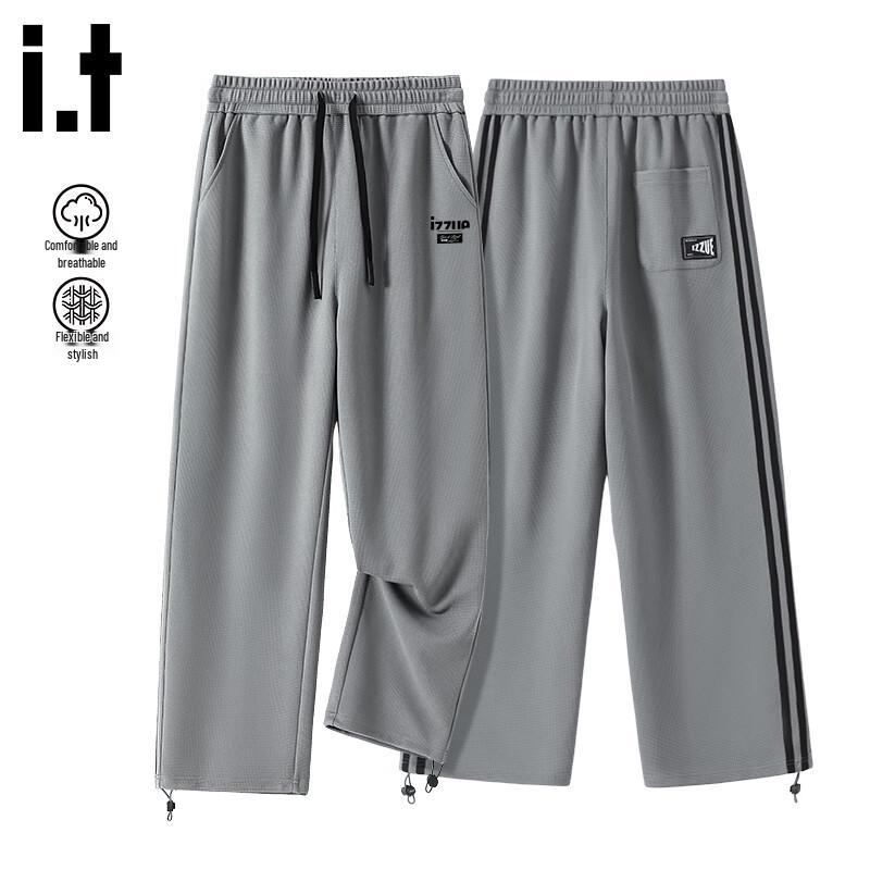 izzue it Men s MI Graffiti Letter Wide-Leg Casual Pants M