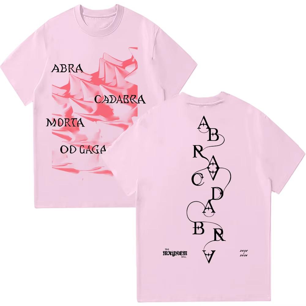 2026Lady Gaga Abracadabra Hat TShirt Men Clothing Short Sleeve Round Neck Creative Top Women Cotton High Quality Streetwear