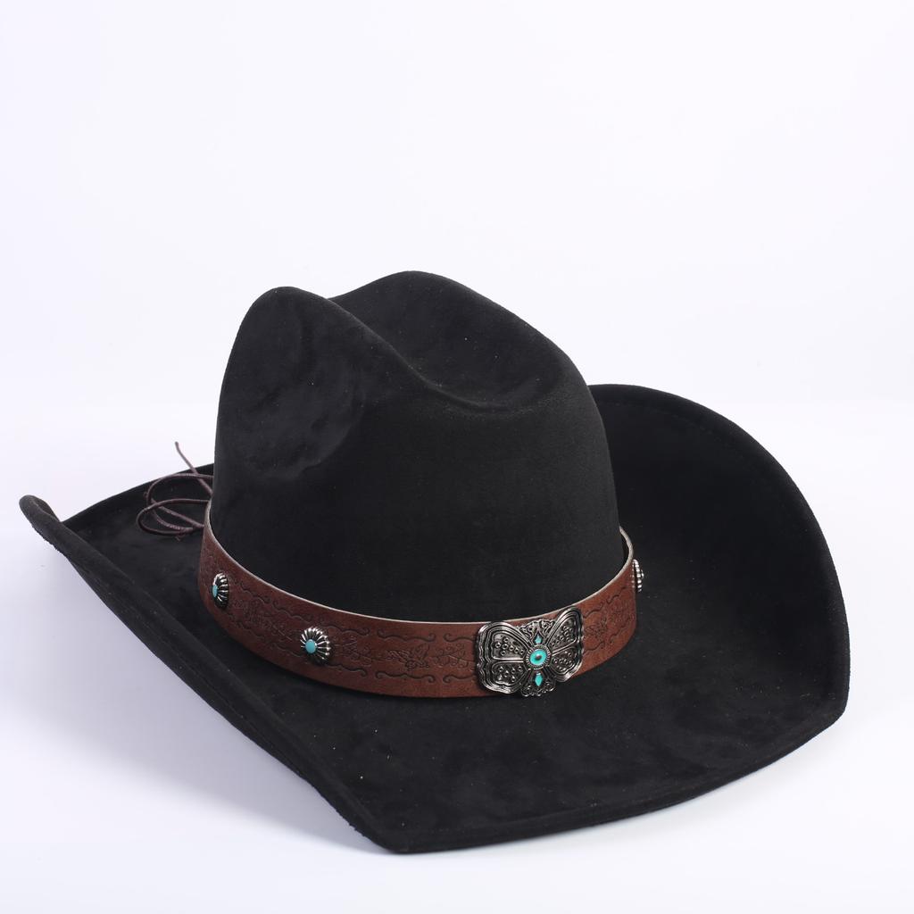 Popular European and American Classic Suede Western Cowboy Hats, Men's and Women's Fashion Outdoor Cowboy Hats
