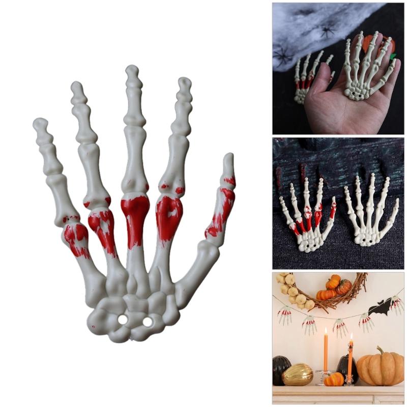 Halloween Skeleton Hands Realistic Life Size Severed Human Hand Bone Plastic Skeleton Hands Halloween Decorations Props