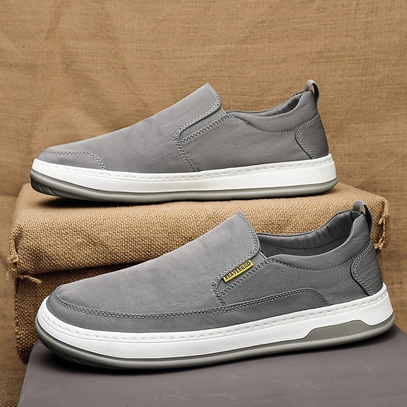 

Мужские парусиновые туфли весенние дышащие повседневные рабочие страховочные кеды мужские ленивые педали пекинские тканевые туфли 44 серый