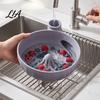 Wash And Drain Gadget Self-Spinning Berry Swirl Bowl, Food-Grade Silicone Vortex Fruit Colander with Built-in Food Grade Bowl for Cleaning Grapes