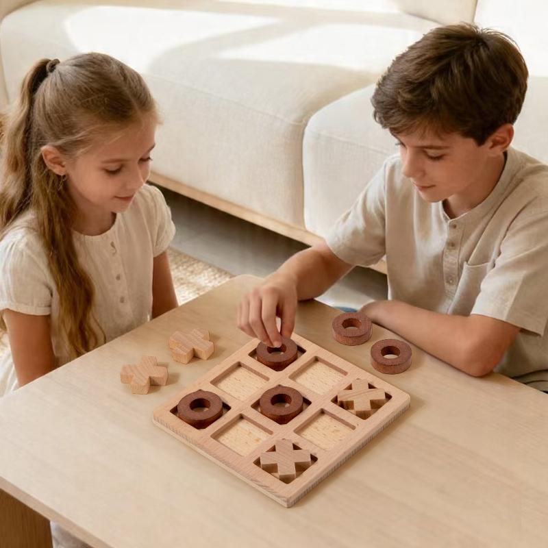 Montessori Play Game Wooden Toy Mini Chess Interaction Puzzle Training Brain Learing Early Educational Toys Gifts For Children