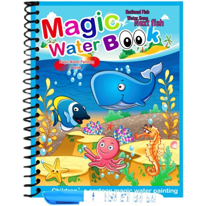 Children's Magic Water Painting & Doodle Book with Water Pen for Kindergarten Boys & Girls