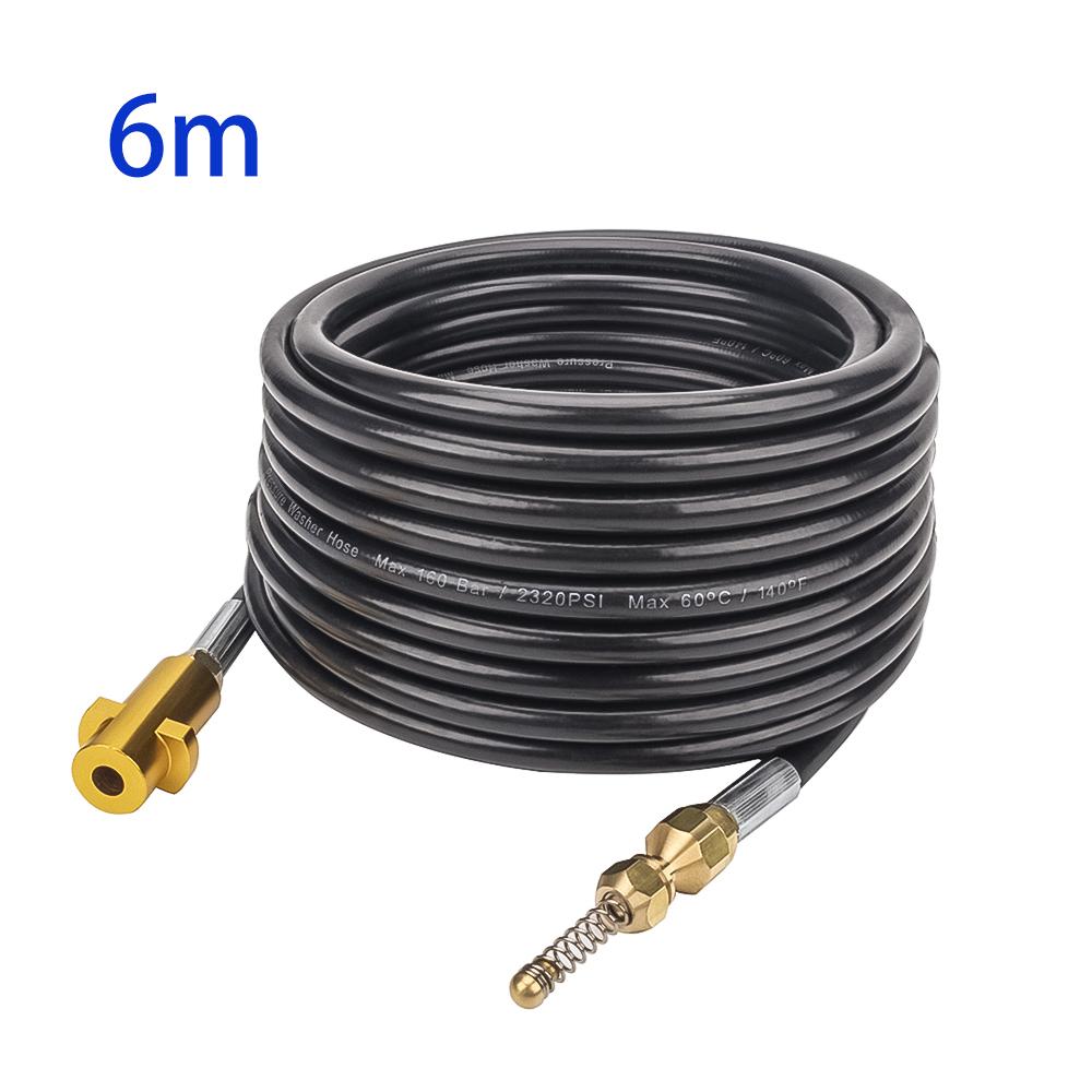 6~20 Meters 2600psi 180bar High Pressure Washer Sewer Drain Water Cleaning Hose Pipe Cleaner for Karcher K2 K3 K4 K5 K6 K7 6 m