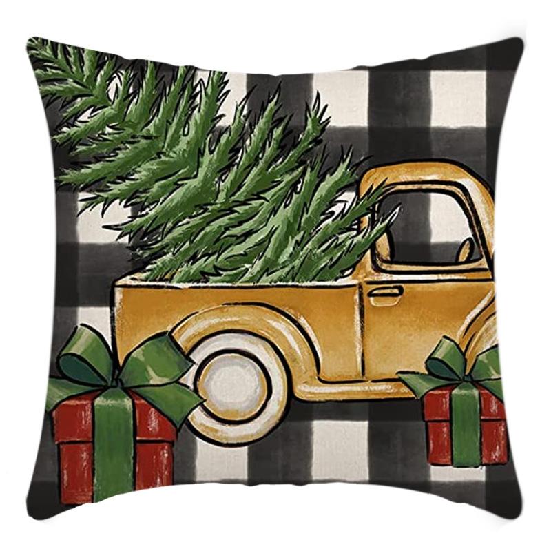 New Christmas Throw Pillow, Polyester Linen, Festive Dress Cushion, Bedroom Living Room Square Pillow, Cushion Pillow Case