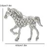 1Pc Zinc Alloy Vintage Horse Brooch Gift Diamond Inlaid Exquisite Vintage Cloth Decoration