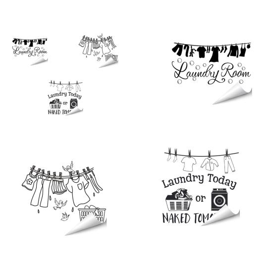 Laundry Room Wall Decals Funny Quotes PVC Wall Stickers Removable Peel And Stick DIY Wall Art Sign for Laundry Room Laundromat Decor
