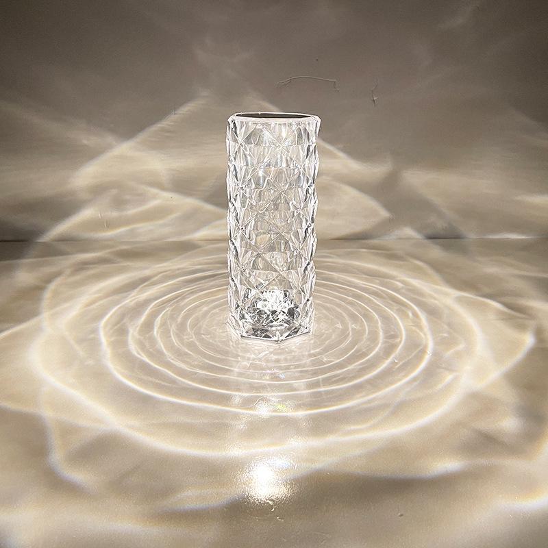 In Stock Luxury Rose Crystal Touch Lamp - Decorative Night Light for Bedroom