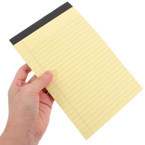 STOBOK Legal Pads, 4-Pack, Lined Memo Pads, A5 Size with Cutouts, Portable, Business Memos, Meeting Records, Student Notebook, Home Office Stationery,