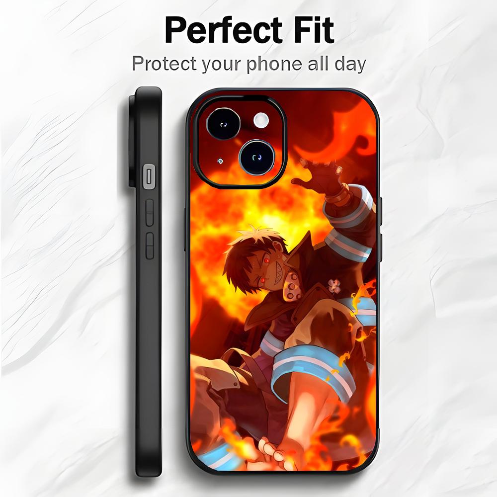 Mutige Aktion Japanischer Anime F-Fire Force Handyhülle Handyhülle Weiche Verpackung Leicht Für iPhone17 16 15 14 13ProMax