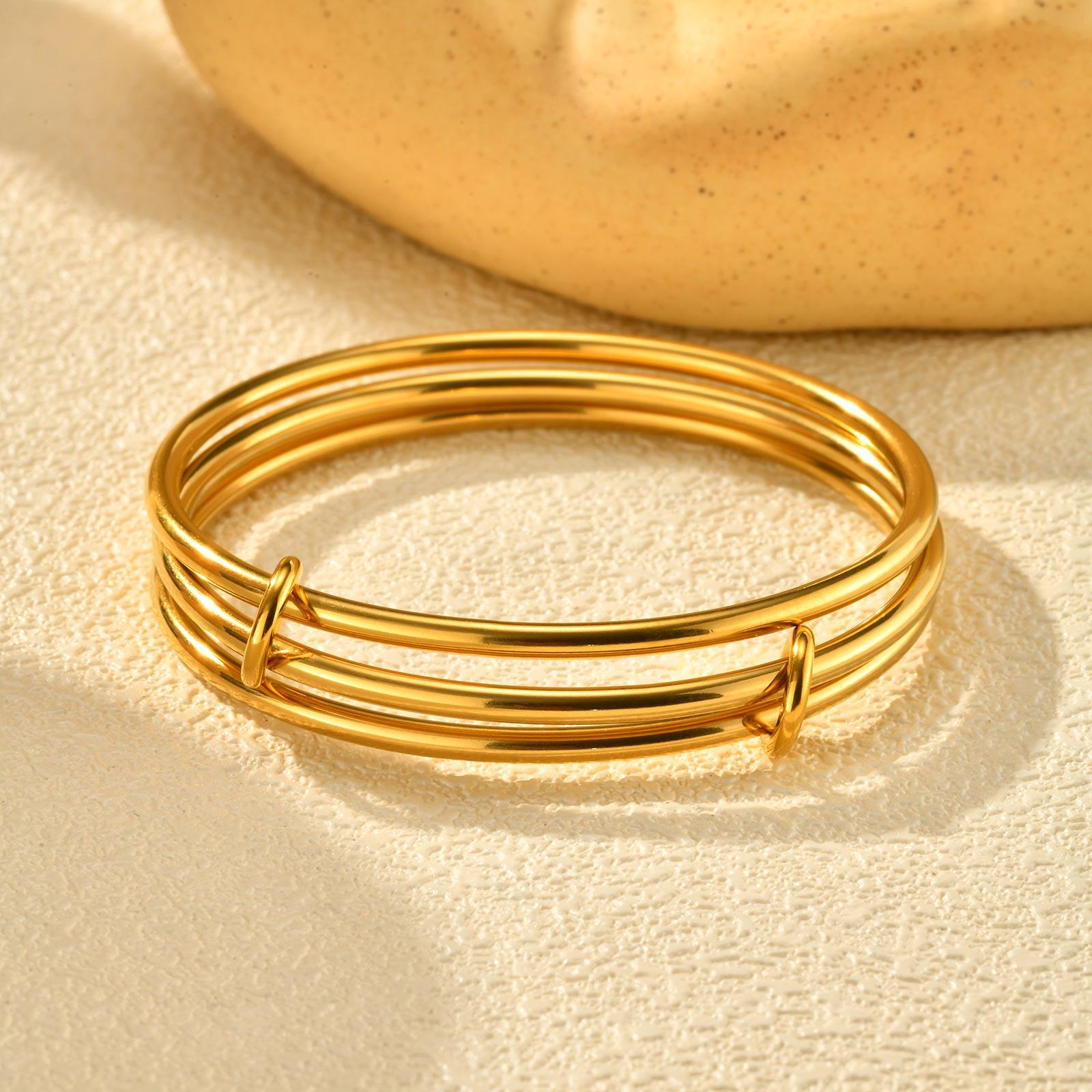 

Minimalist All-gloss Three-layer Ring Interlocking Bracelet for Women,Stainless Steel Gold Color Bracelets,Trendy Jewelry Gifts