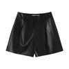 Xiangying Retro PU Leather Shorts