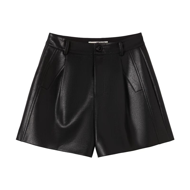 Xiangying Retro PU Leather Shorts