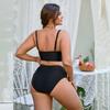 Zweiteiliger Bikini für Damen in Übergröße, Badeanzug mit Schlitz