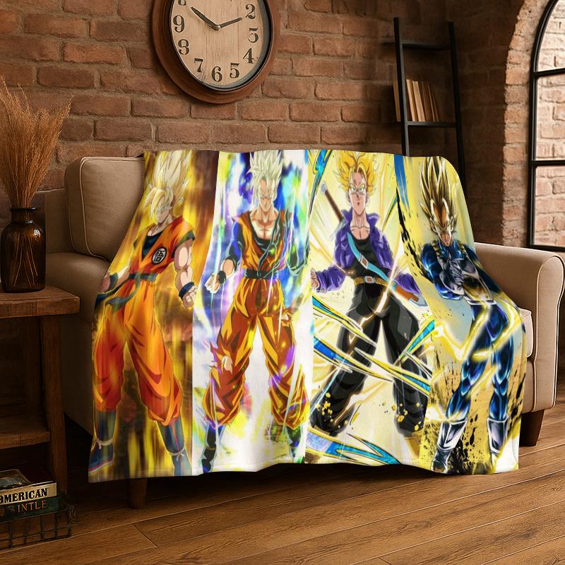 Retro Anime D-Dragon Ball Cartoon Game Soft Flannel Throw Blanket,Cozy Blanket for Bed,Couch,Sofa,Bedroom,Living Room,Travel,kid