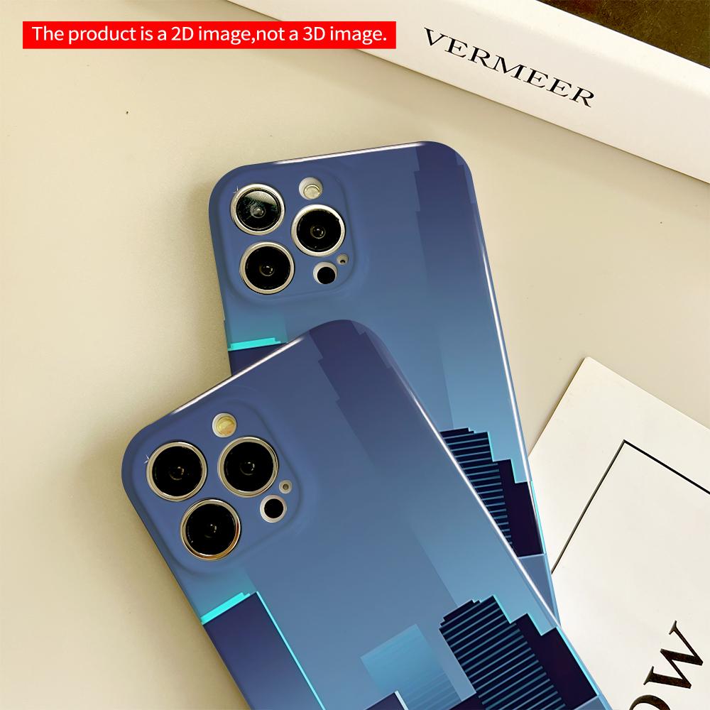 Midnight City Skyline Reflections All Inclusive Film Hard Phone Case, Compatible with iPhone 18 Pro Max 17 16 15 14 13 12 11