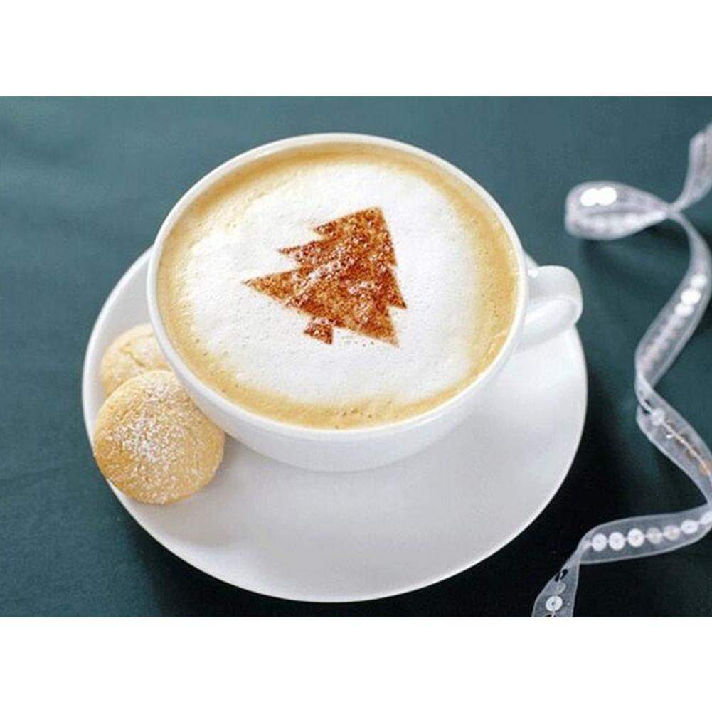 16Pcs Coffee Latte Mold Dusting Pad Stencils DIY Kitchen Art Baking Tools