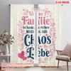 2pcs 2D Flat Printing Drapes Family Chaos Love Heart 100% Polyester Without Electricity Family Party for Holiday Home Decor &