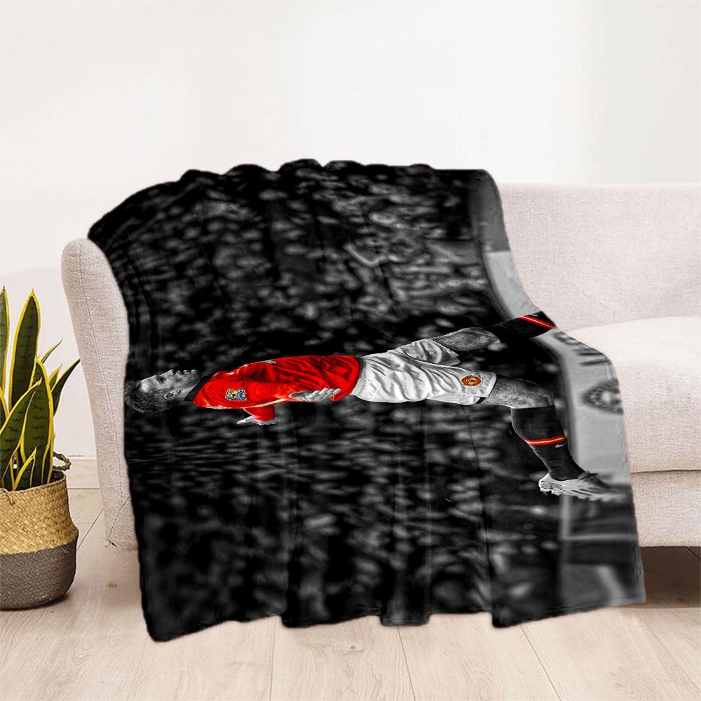 Football Player Celebration Blanket Durable Comfort Great for Office Chair Livingroom Office Four Seasons Universal Digital Print