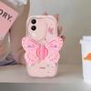 Applicable To Apple 15 Mobile Phone Case IPhone14promax/13 Cute Three-dimensional Bow Bracket 11/12 Silicone
