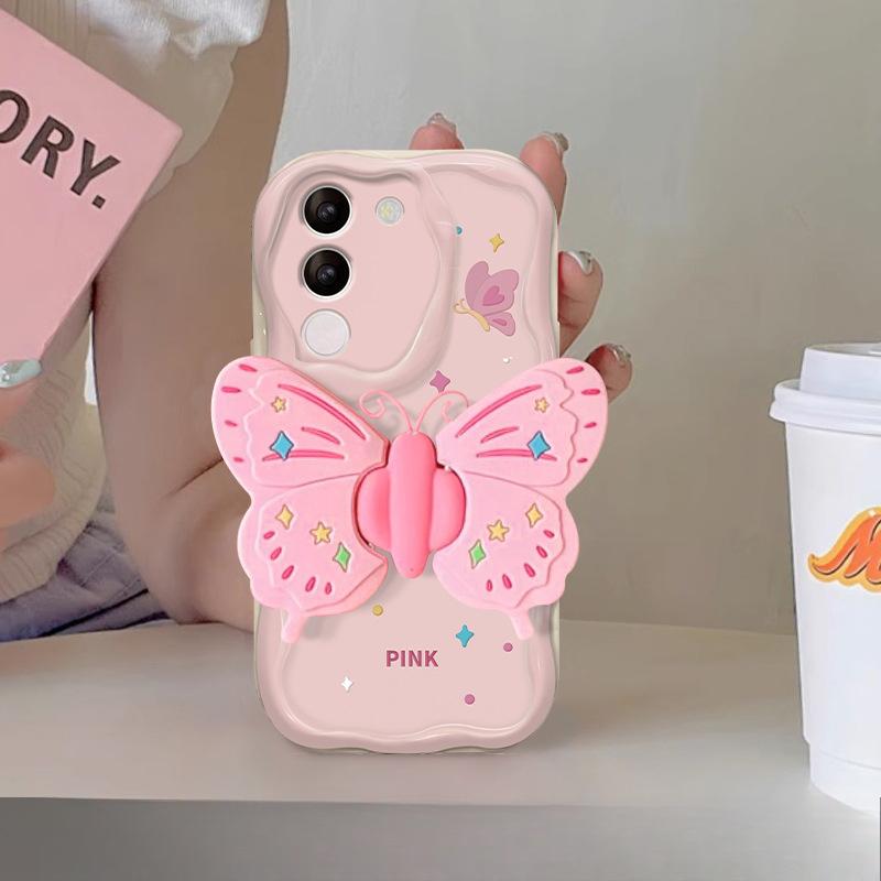 Applicable To Apple 15 Mobile Phone Case IPhone14promax/13 Cute Three-dimensional Bow Bracket 11/12 Silicone